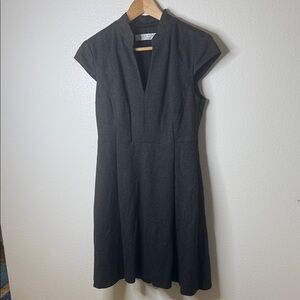 Trina Turk Charcoal Cap Sleeve Midi Dress